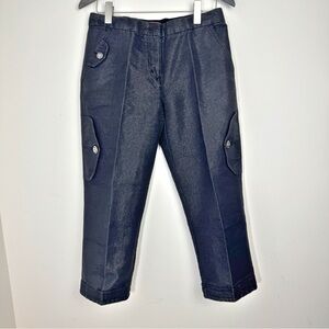 Alice + Olivia Sparkle Denim Capris Size 2 Cropped Black metallic Pants